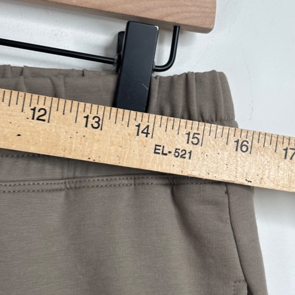 Peruvian Connection Avery Cropped Pants M Wide Leg Pull On Olive Boho Minimalist - Picture 10 of 13